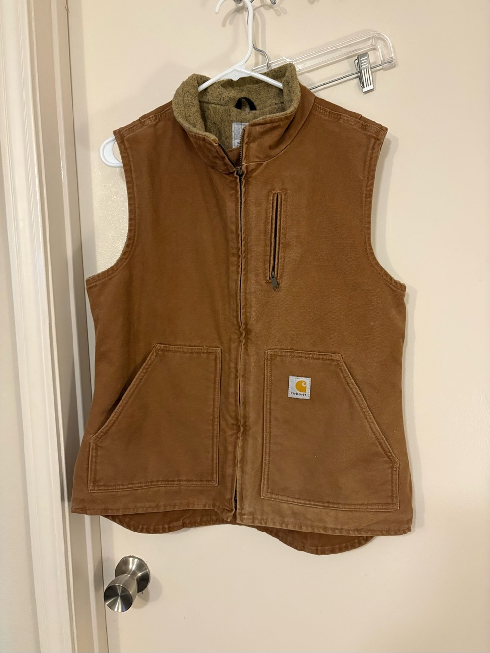 Carhartt womens size medium Tan Brown Sherpa-Lined Work Vest